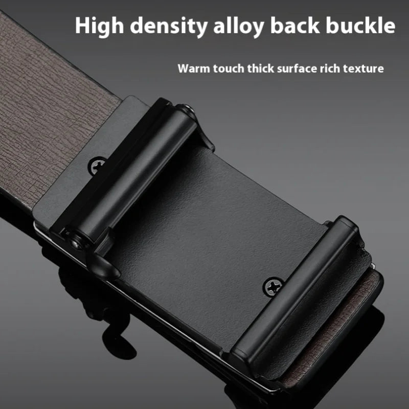 Men's Automatic Buckle Leather Belt | Cowskin | Plus Size 105–160cm | Multiple Colours NZ