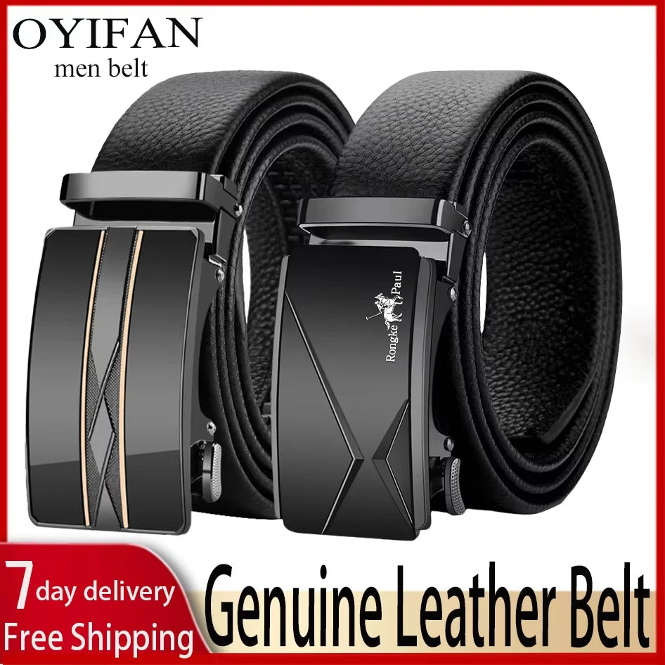 Men's Genuine Leather Belt | Metal Buckle | Adjustable 110–130cm | Multiple Colours NZ
