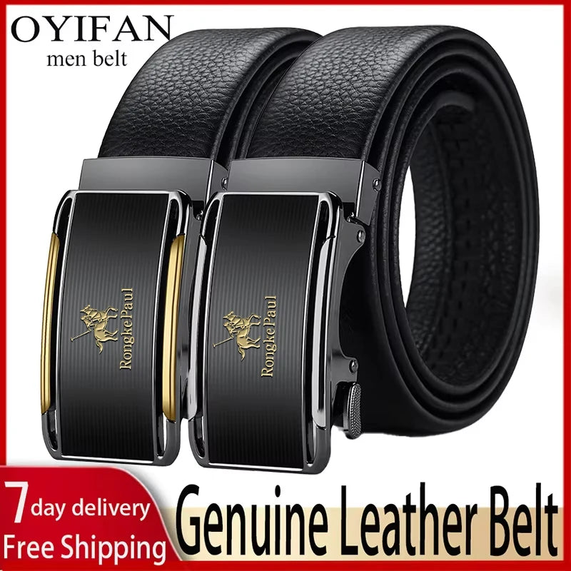 Men's Genuine Leather Belt | Metal Buckle | Adjustable 110–130cm | Multiple Colours NZ