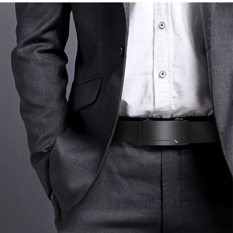 Men's Automatic Buckle Leather Belt | Cowskin | Plus Size 105–160cm | Multiple Colours NZ