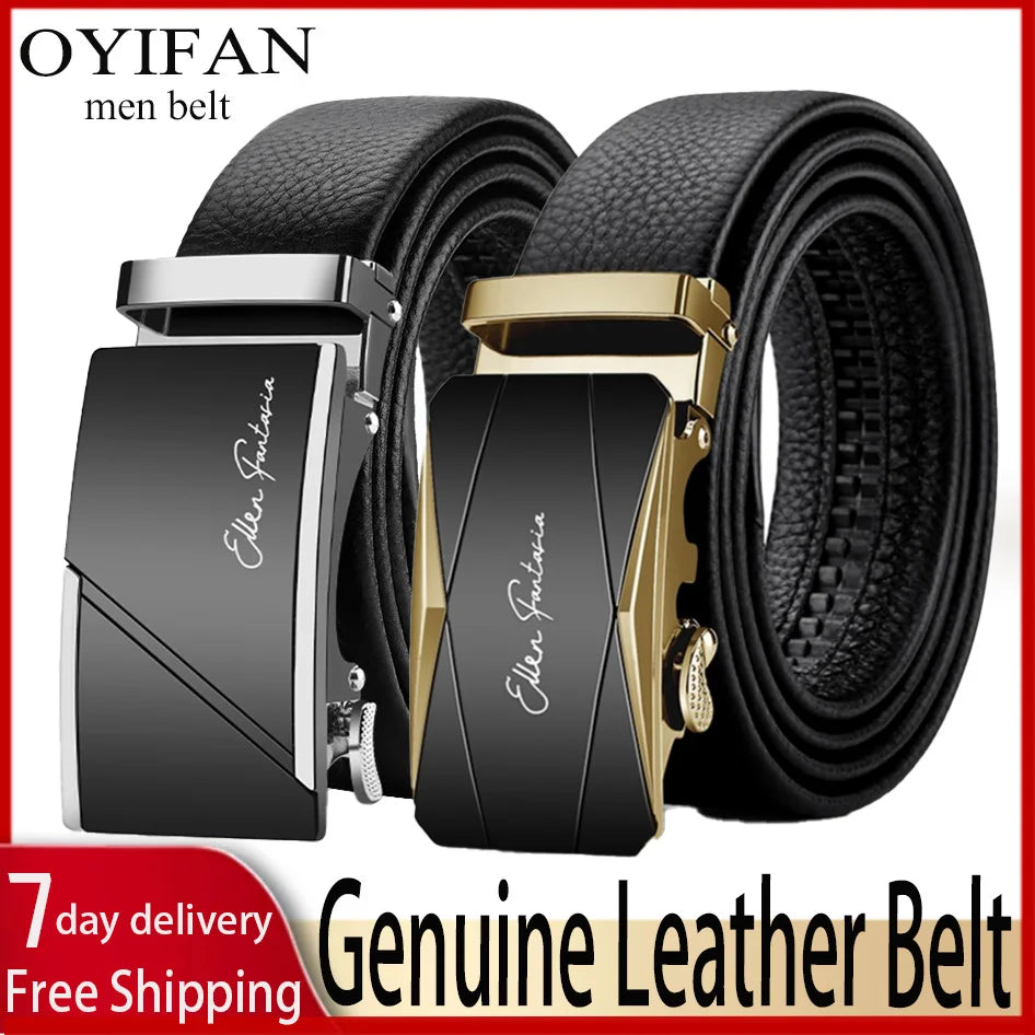 Men's Genuine Leather Belt | Metal Buckle | Adjustable 110–130cm | Multiple Colours NZ