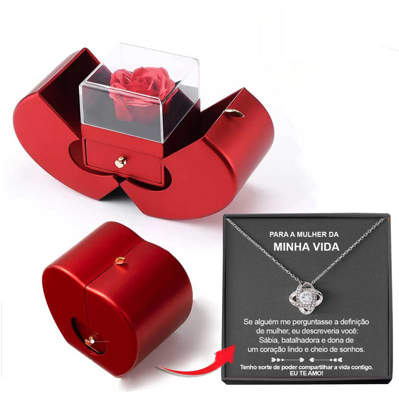 Eternal Rose Necklace Gift Box – Preserved Flower Jewellery Set