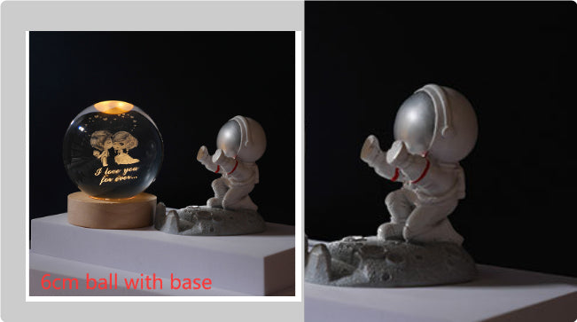 3D Crystal Ball Night Light | Solar System LED Lamp | Wooden Base | 19 Designs NZ