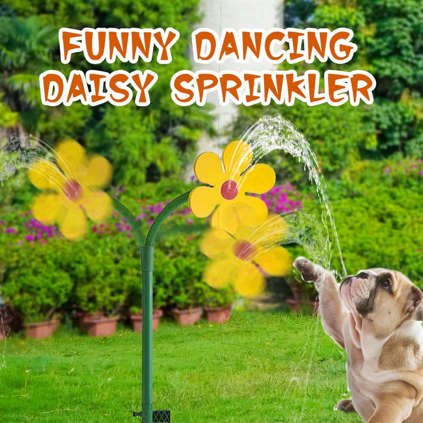Dancing Daisy Garden Sprinkler | Fun Flower Lawn Watering Tool | Red Yellow White NZ