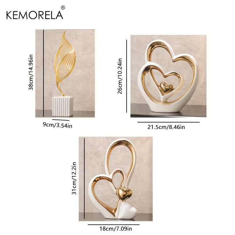 Ceramic Love Heart Statue | Elegant Home Decor Ornament | Romantic Gift NZ