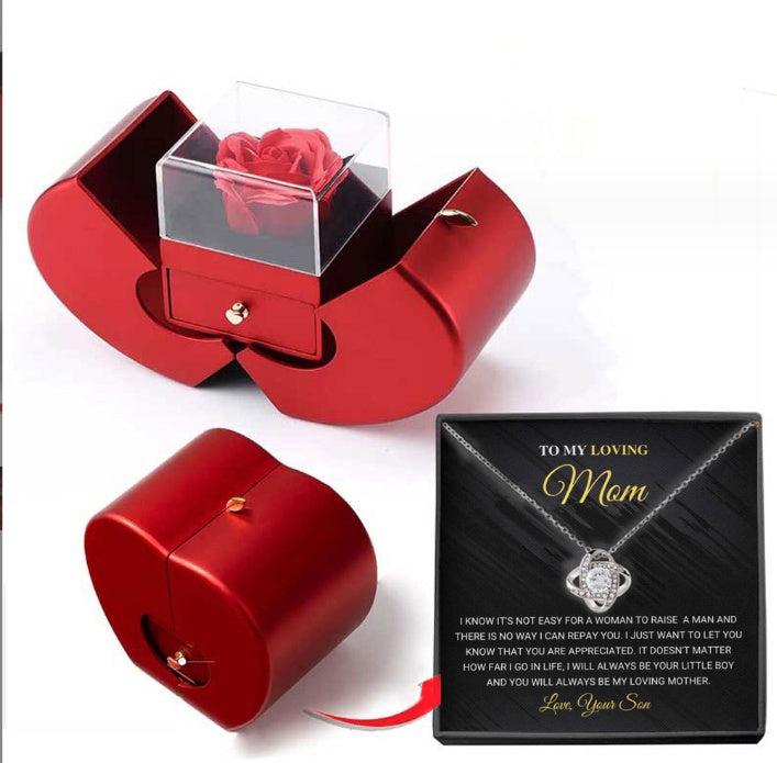 Eternal Rose Necklace Gift Box – Preserved Flower Jewellery Set