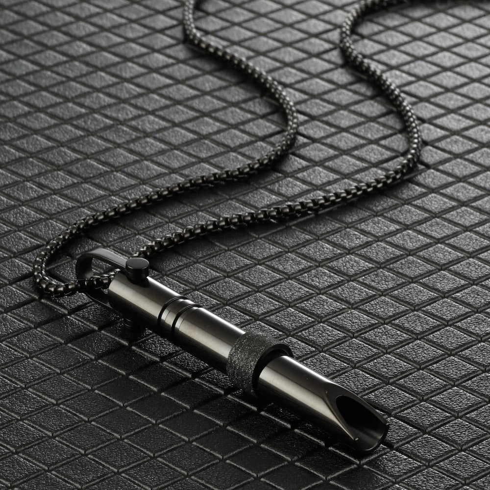 Couple Stainless Steel Mindfulness Necklace For Women Men Anxiety Relief Pendant Stress Panic Attack Relief Meditation