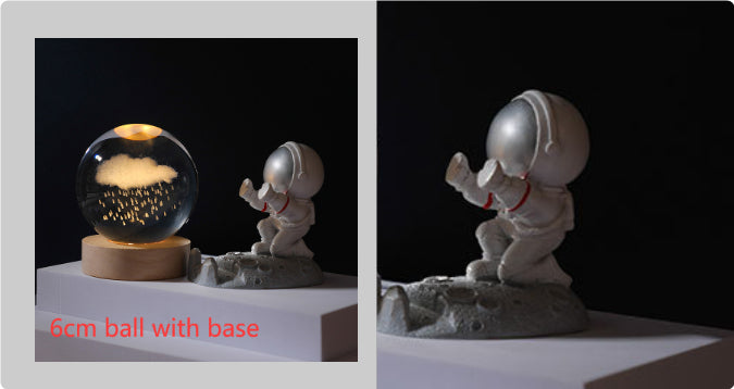 3D Crystal Ball Night Light | Solar System LED Lamp | Wooden Base | 19 Designs NZ