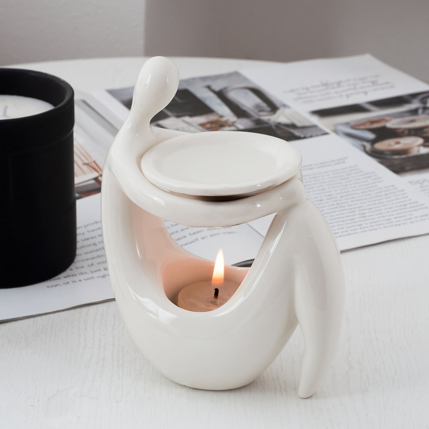 3-in-1 Ceramic Aromatherapy Burner — Candle Holder, Incense Burner & Oil Diffuser