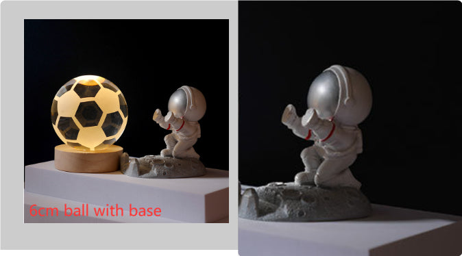 3D Crystal Ball Night Light | Solar System LED Lamp | Wooden Base | 19 Designs NZ