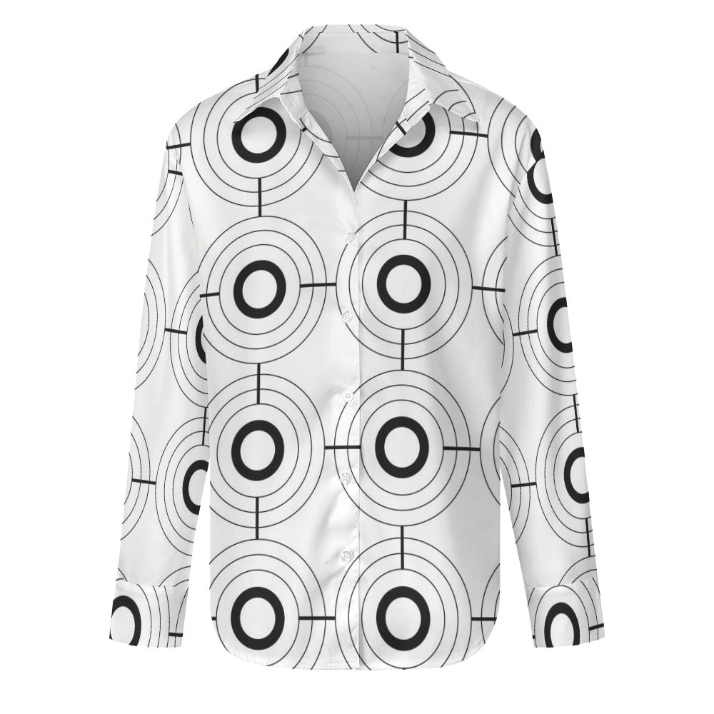 Women's Long Sleeve Button-Up Shirt — White