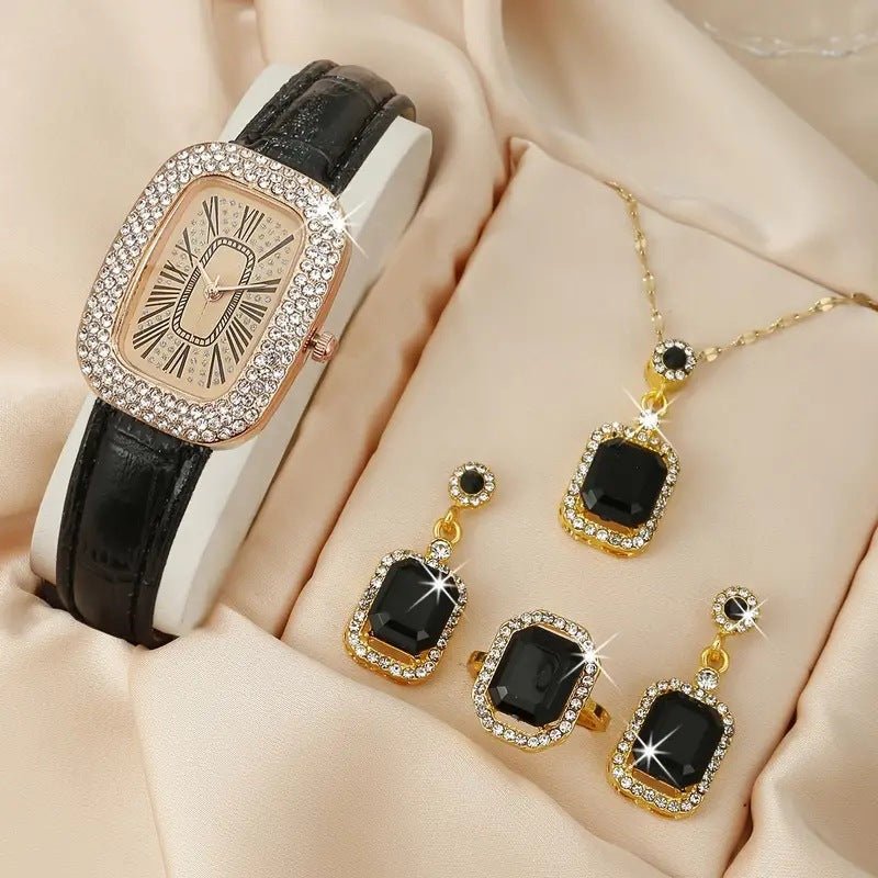 Diva-Shine Diamond Quartz Watch Set