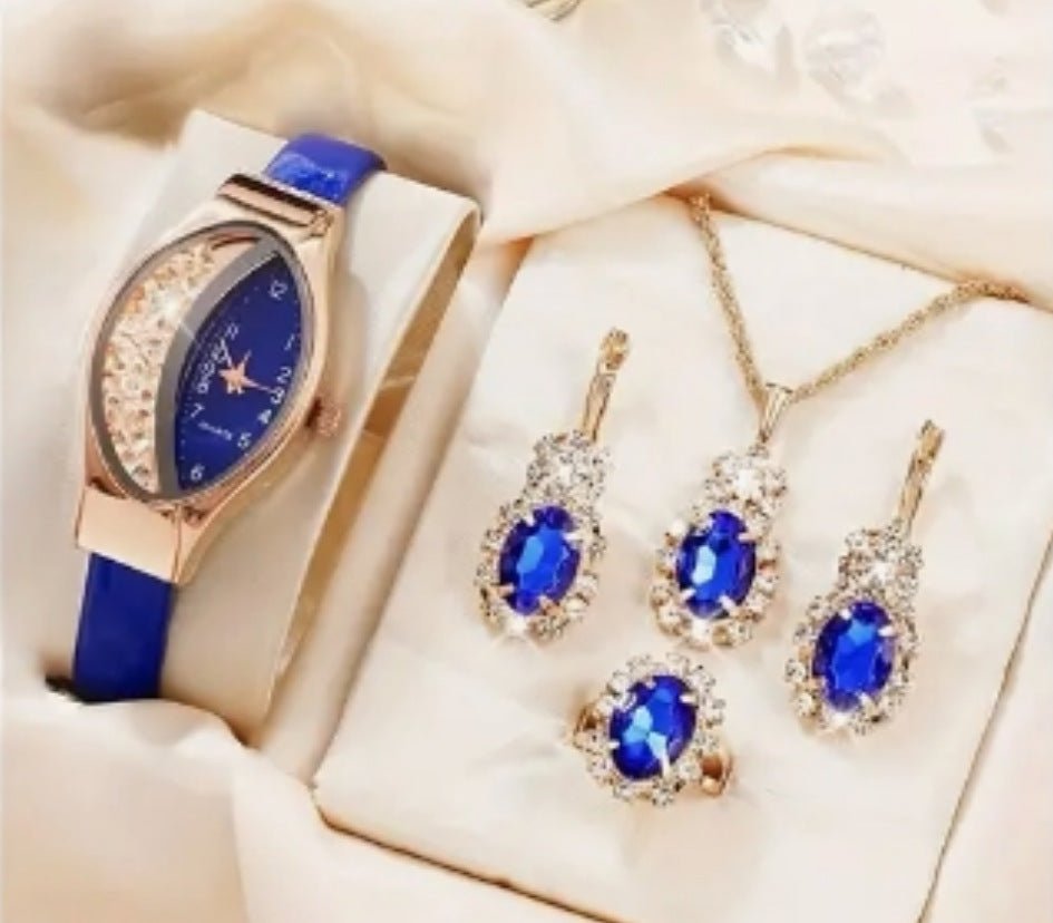 Diva-Shine Diamond Quartz Watch Set