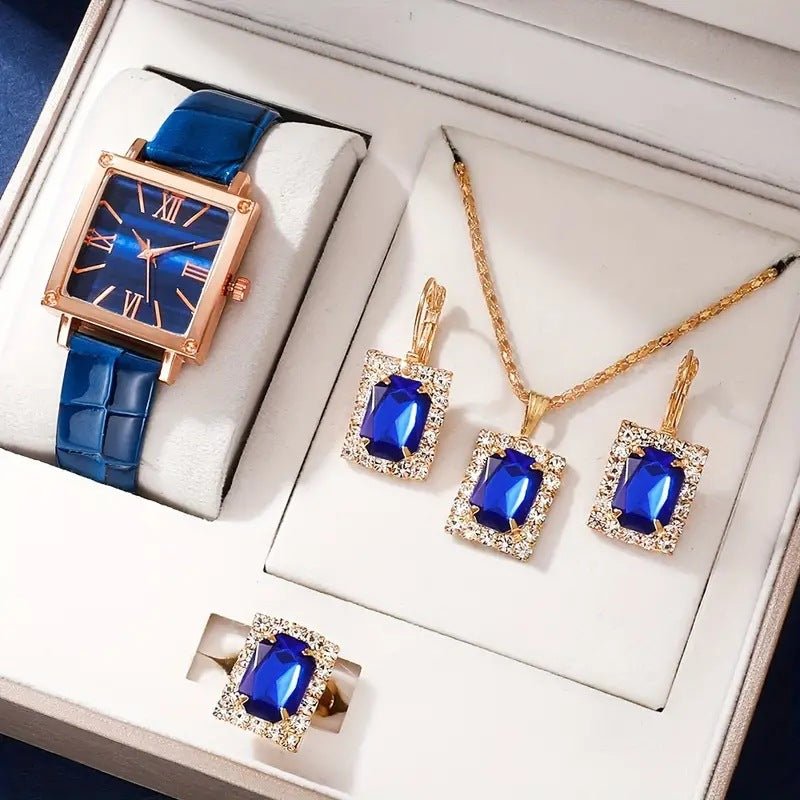 Diva-Shine Diamond Quartz Watch Set