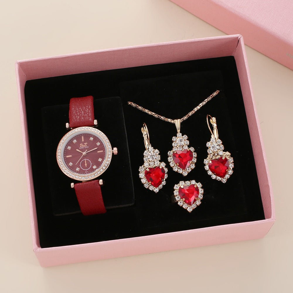 Diva-Shine Diamond Quartz Watch Set