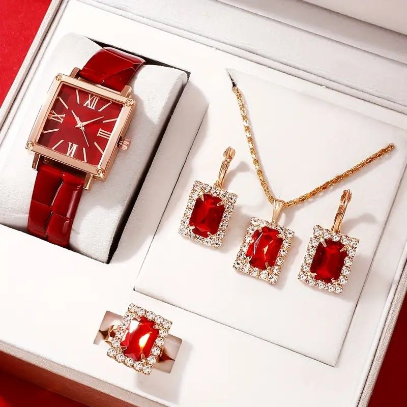 Diva-Shine Diamond Quartz Watch Set