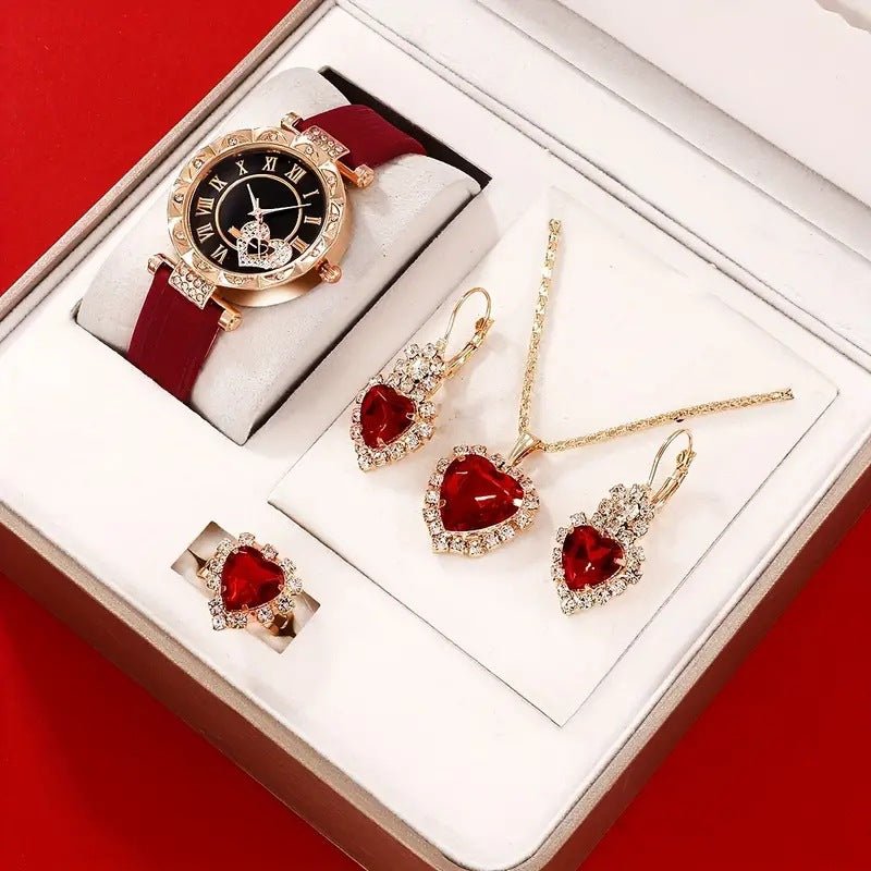 Diva-Shine Diamond Quartz Watch Set