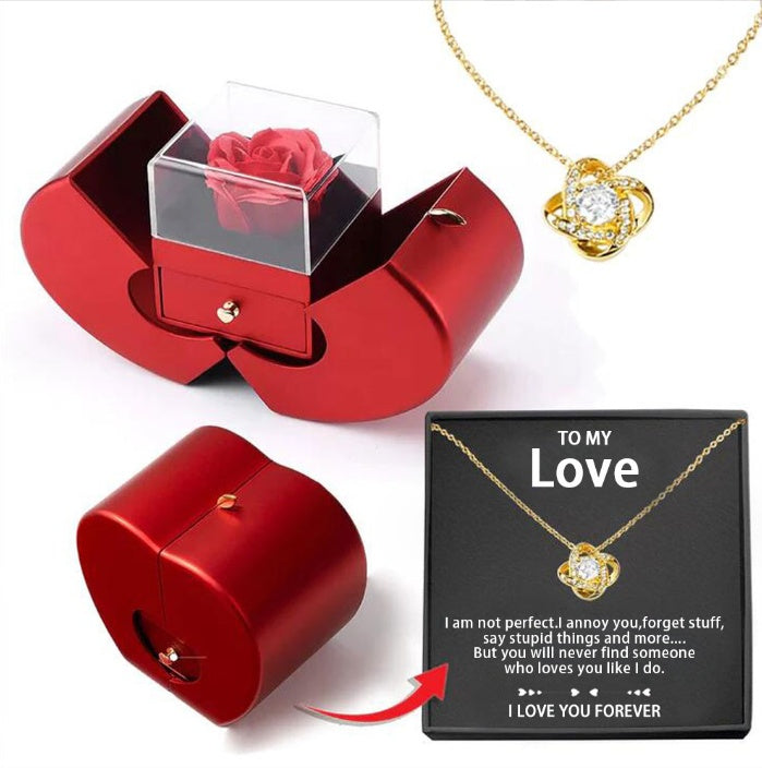 Eternal Rose Necklace Gift Box – Preserved Flower Jewellery Set