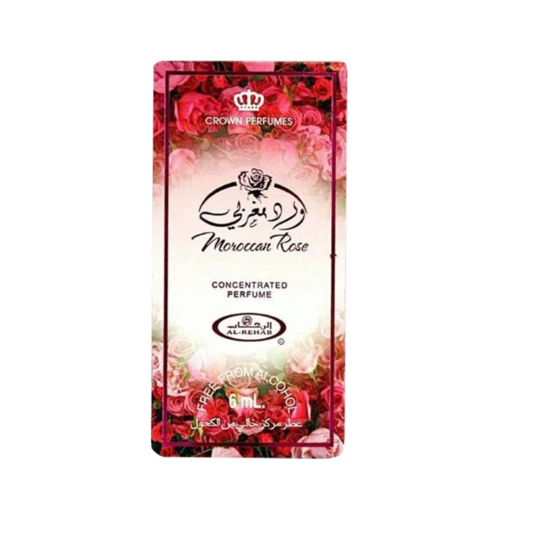 Al Rehab Moroccan Rose Perfume Oil 6ml - Alcohol-Free Unisex Fragrance