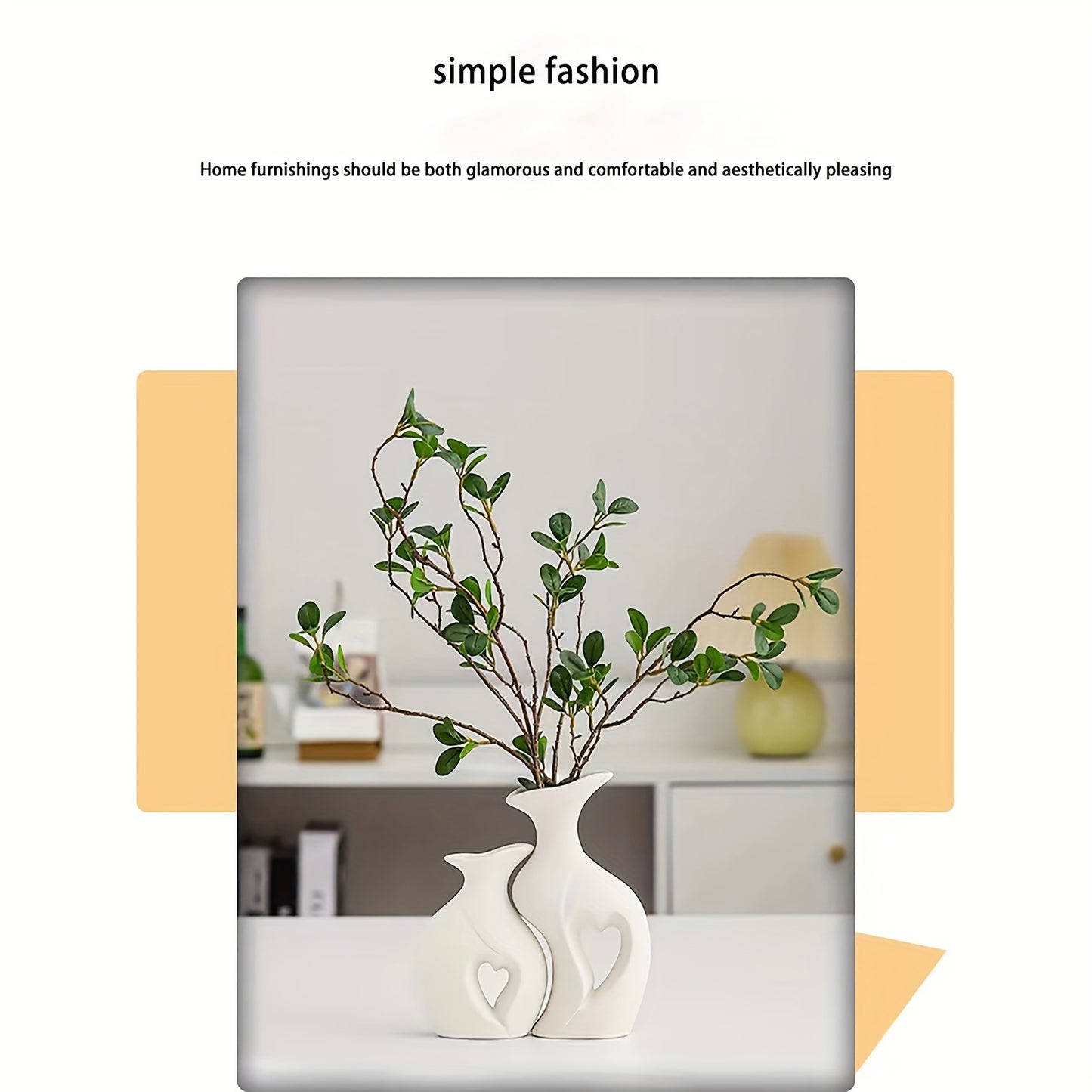 Heart-Shaped Ceramic Vase Set of 2 | Modern Home Decor | White, Black & Cream NZ