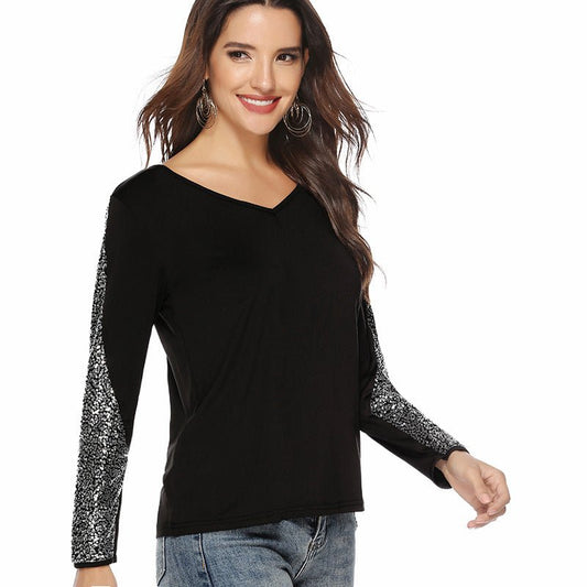 Women's European Glam Sequin Top | Sparkle Party & Evening Top