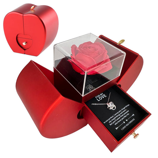 Eternal Rose Necklace Gift Box – Preserved Flower Jewellery Set