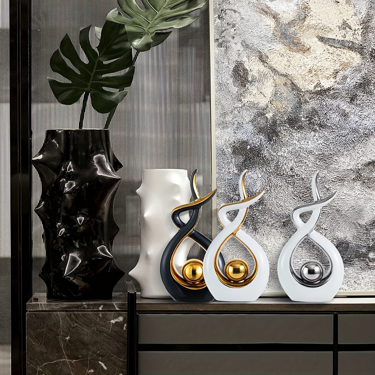 Abstract Geometric Ceramic Sculpture — Modern Art for Your Home