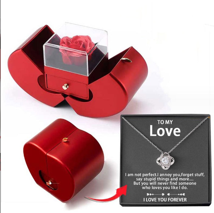 Eternal Rose Necklace Gift Box – Preserved Flower Jewellery Set