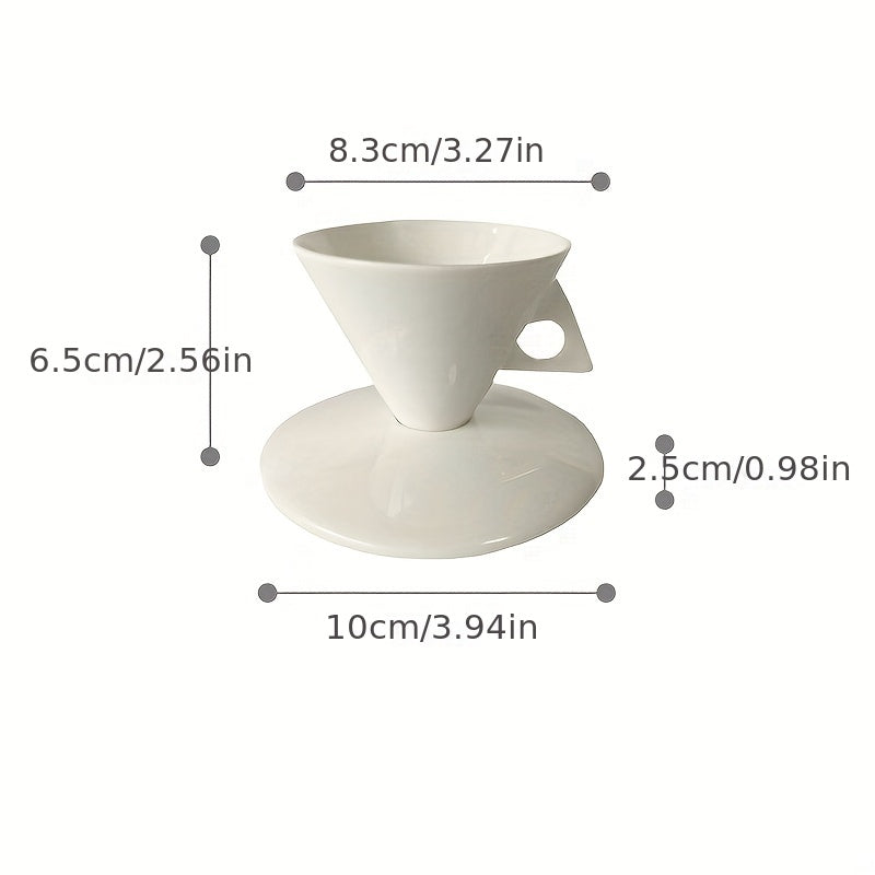 Pyramid Espresso Cup & Saucer Set — Bone China, Set of 2 (70ml)