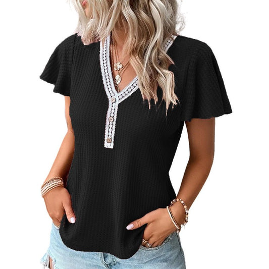 Women's Soft Waffle Texture T-Shirt